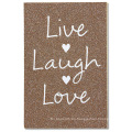 Tarjeta de boda de American Greetings Live Laugh Love con brillo